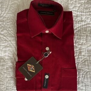 Joseph Abboud boys satin xla cranberry red Dress Shirt 12